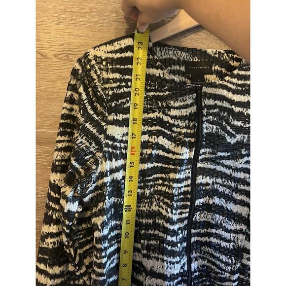 Office Career Zebra Jacket Sz Small Elegant Zipper Timeless Classic - Picture 7 of 10
